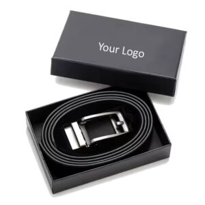 Removable Slide Buckle Wholesale Click Genuine Cow Hide Leather Ratchet Belt for Men - Image 7