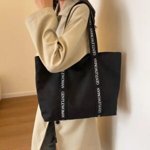 Branded Strap Printed logo Shopping Cotton Canvas Active Lifestyle Sporty Tote Bag for gym - Image 4