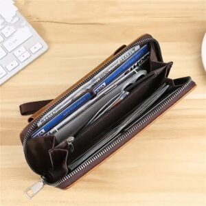 Multi Function high-capacity Zipper Phone Leather Bag Boys Leather Men's Wallet With Removable Coin Purse st - Image 6