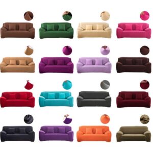 Solid Color Elastic Slipcovers Couch Cover Stretch Sofa Towel Corner Sofa Covers 3 Seats For Fully Wrapped Chaselong Cover - Image 3