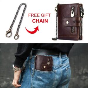Genuine Leather Wallets Male Purses With Zip Coin Pocket customize logo Wallet man and men Card Holder Leather wallet - Image 6