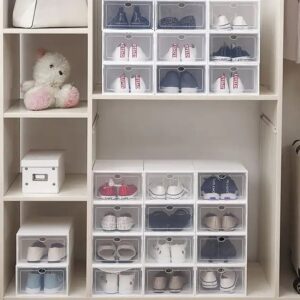 Household Multi-Color Foldable Plastic Storage Box Stackable Shoe Organizer with Drop Front Access for Home Use - Image 4