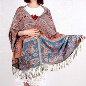 Factory exquisite jacquard cashew woven pattern cashmere pashmina shawl - Image 6