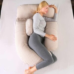 100% Cotton Pregnancy Pillow for Sleeping Maternity Breastfeeding Pillow Multifunctional Full Body Pillow - Image 6