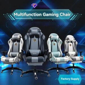 High Back Sillas Gamer Computer Racing Chair Adjustable Ergonomic Gaming Chair with Footrest - Image 4
