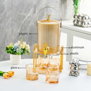 High-Temperature Resistant Plastic Water Bottle Faucet round round Cold Brew Drink Juice Bucket for Household Storage Parties - Image 3