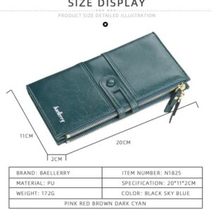 Women's Luxury Leather Wallet Zipper Closure Large Capacity Ladies Purses Clutch Soft PU Lining Long Length - Image 7