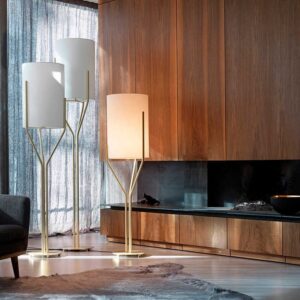 Designer Minimalist Living Room Floor Lamp Sofa Bedroom Showroom Villa Fabric Upright Floor Lamp - Image 3