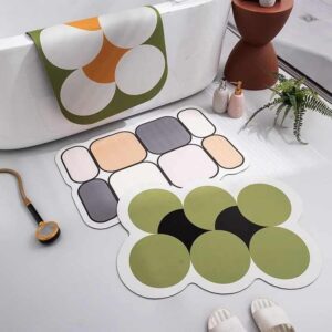 Flower rubber water absorbent Customized Bathroom Bath Mat Washable Diatomite Shower Mat For Bathroom - Image 6