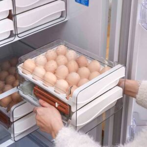 2 Drawers Egg Holder Storage Container With Freshness Timer For Refrigerator - Image 7