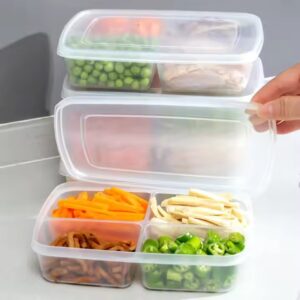Compartment Shredded Meat Crisper Four-grid Meat Slices Separately Packed Case Refrigerator Food Kitchen Accessories Minimalist - Image 4