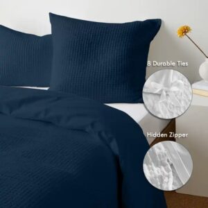 Waffle Bedding Comforter Cover Set Wholesale Queen Size 3 Piece Bedding Waffle Duvet Cover Set - Image 4