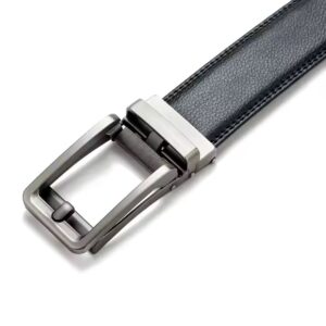 Removable Slide Buckle Wholesale Click Genuine Cow Hide Leather Ratchet Belt for Men - Image 6