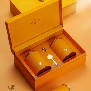Tea coffee packaging box Customized wedding three gold creative gold jewelry box High-end creative book-shaped flip gift box - Image 6