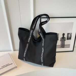 Branded Strap Printed logo Shopping Cotton Canvas Active Lifestyle Sporty Tote Bag for gym - Image 5