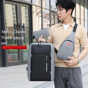 Wholesale Men Casual Computer Waterproof School Rucksack Bag Polyester Laptop Backpack - Image 3