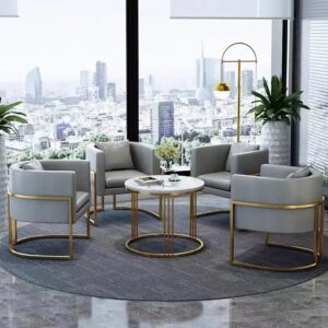 Modern classic living room chairs home furniture dining room chair stainless steel metal frame leisure accent chair furniture - Image 3