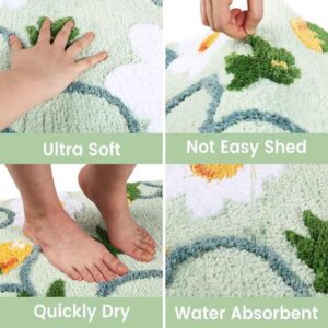 Non Slip Daisy Flower Bath Rugs Machine Washable Cute Bathtub Mat - Image 4