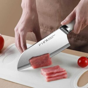 7 in Stainless Steel Slicing Knife Meat Cleaver Household Kitchen Knife with Plastic Handle - Image 4