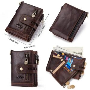 Genuine Leather Wallets Male Purses With Zip Coin Pocket customize logo Wallet man and men Card Holder Leather wallet - Image 4