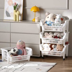 Household Kitchen Plastic Large Opening Multi-layer Vegetable Basket Organiser Stackable Storage Holders & racks - Image 4