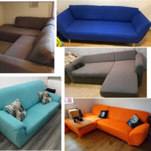 Solid Color Elastic Slipcovers Couch Cover Stretch Sofa Towel Corner Sofa Covers 3 Seats For Fully Wrapped Chaselong Cover - Image 5