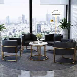 Modern classic living room chairs home furniture dining room chair stainless steel metal frame leisure accent chair furniture - Image 5