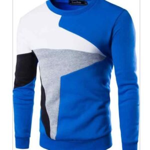 Men's Spring-Inspired Casual Long-Sleeved Pullover Hoodie O-Neck Knitted Polyester Geometric Pattern for Autumn - Image 5
