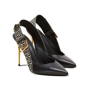 Women's Gold Genuine Leather Stiletto Heel Shoes Soft Summer High Heels Pointed Toe Buckle-Fastening Thin - Image 7