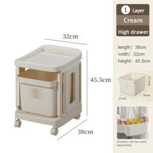 1-3 Layer Home Narrow Bathroom Organizer Movable Trolley Home Plastic Storage Rack With Wheel - Image 5