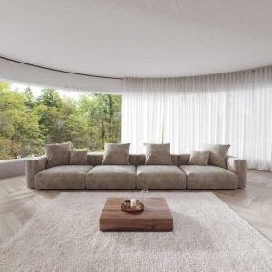 Modular Sectional Sofa Couch Living Room Furniture Corduroy Fabric Sofa Set - Image 4