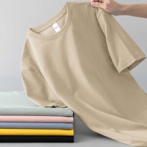 Short sleeved T-shirt men's basic style solid color upper garment half sleeved base shirt round neck - Image 4