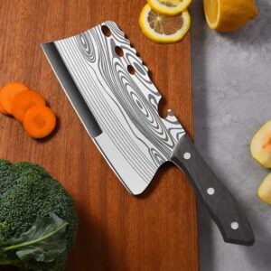 7.5 in Chinese Kitchen Knife Stainless Steel Laser Texture Kitchen Knife Butcher Knife - Image 4