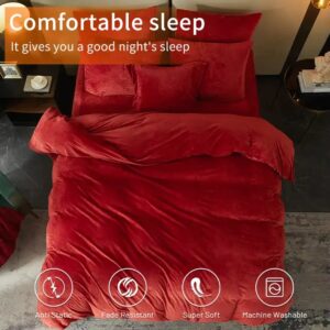 Hot selling holiday gift Sleep aid 3 piece comforter sets flannel velvet duvet cover set designer coral fleece bedding set - Image 5