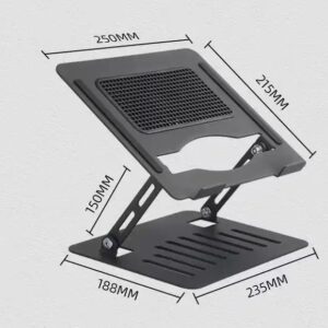 Fully Folding Height Adjustable Aluminium Portable Desktop Laptop Stand - Image 3