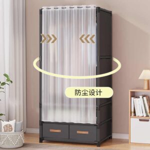 Simple wardrobe household bedroom dustproof cloth wardrobe rental housing assembly storage cabinet strong and durable - Image 2