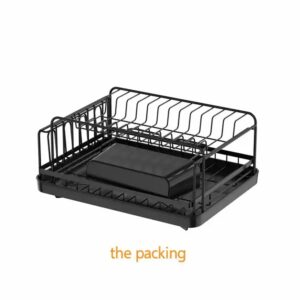 WIREKING Double Layer Stackable Metal Spice Rack Dish Drying Racks with Plastic Dish Drainer - Image 7