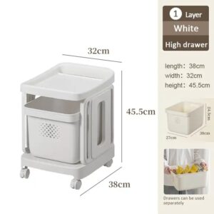 1-3 Layer Home Narrow Bathroom Organizer Movable Trolley Home Plastic Storage Rack With Wheel - Image 6