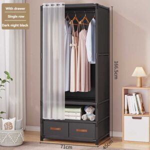 Simple wardrobe household bedroom dustproof cloth wardrobe rental housing assembly storage cabinet strong and durable - Image 5