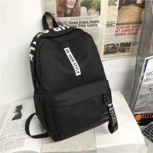 Lightweight Korean Style Unisex Backpack Simple Fashionable Casual College Middle School Design Polyester Letter - Image 4