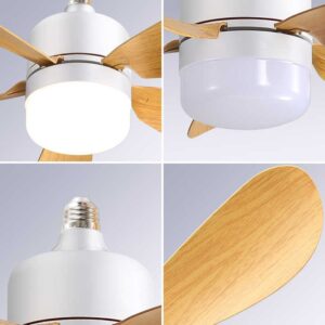 16 Inch 5 Blade Socket Fan Light Small Size E26 E27 Socket Ceiling Fan With Light For Garage Kitchen - Image 4
