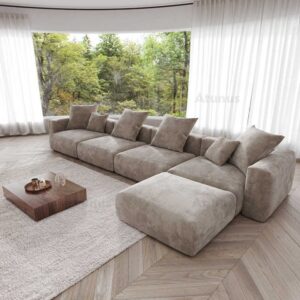 Modular Sectional Sofa Couch Living Room Furniture Corduroy Fabric Sofa Set - Image 5