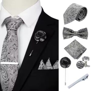 Hot Selling Professional Polyester Woven Printed Party Tie Handkerchief Cufflinks Necktie Gift Set For Boy - Image 4