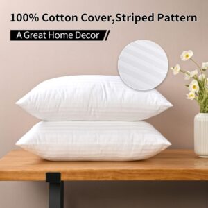 White 2-PACK King Size 1cm Stripe Microfiber Hotel Bed Pillows Down Alternative Bed Pillow for Sleeping - Image 5