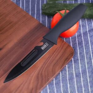 7 Pieces Black Kitchen Knife Set Professional Kitchen Chef Knives Set with Cutting Board - Image 4