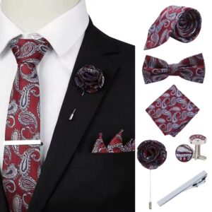 Hot Selling Professional Polyester Woven Printed Party Tie Handkerchief Cufflinks Necktie Gift Set For Boy - Image 5