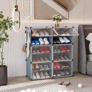 Shoe Rack, 6 Tier Shoe Storage Cabinet 24 Pair Plastic Shoe Shelves Organizer for Closet Hallway Bedroom Entryway - Image 7