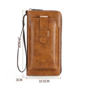 Multi Function high-capacity Zipper Phone Leather Bag Boys Leather Men's Wallet With Removable Coin Purse st - Image 7