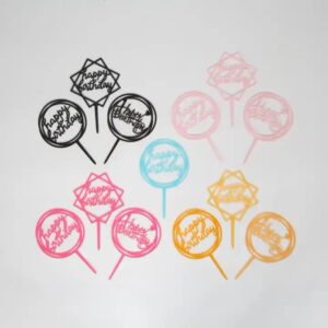 Happy Birthday Acrylic Party Cake Topper Mirror Gold Cake Topper Children's Birthday Cake Decoration Supplies - Image 6