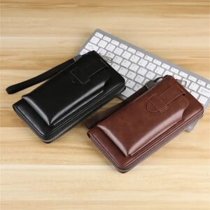 Multi Function high-capacity Zipper Phone Leather Bag Boys Leather Men's Wallet With Removable Coin Purse st - Image 4